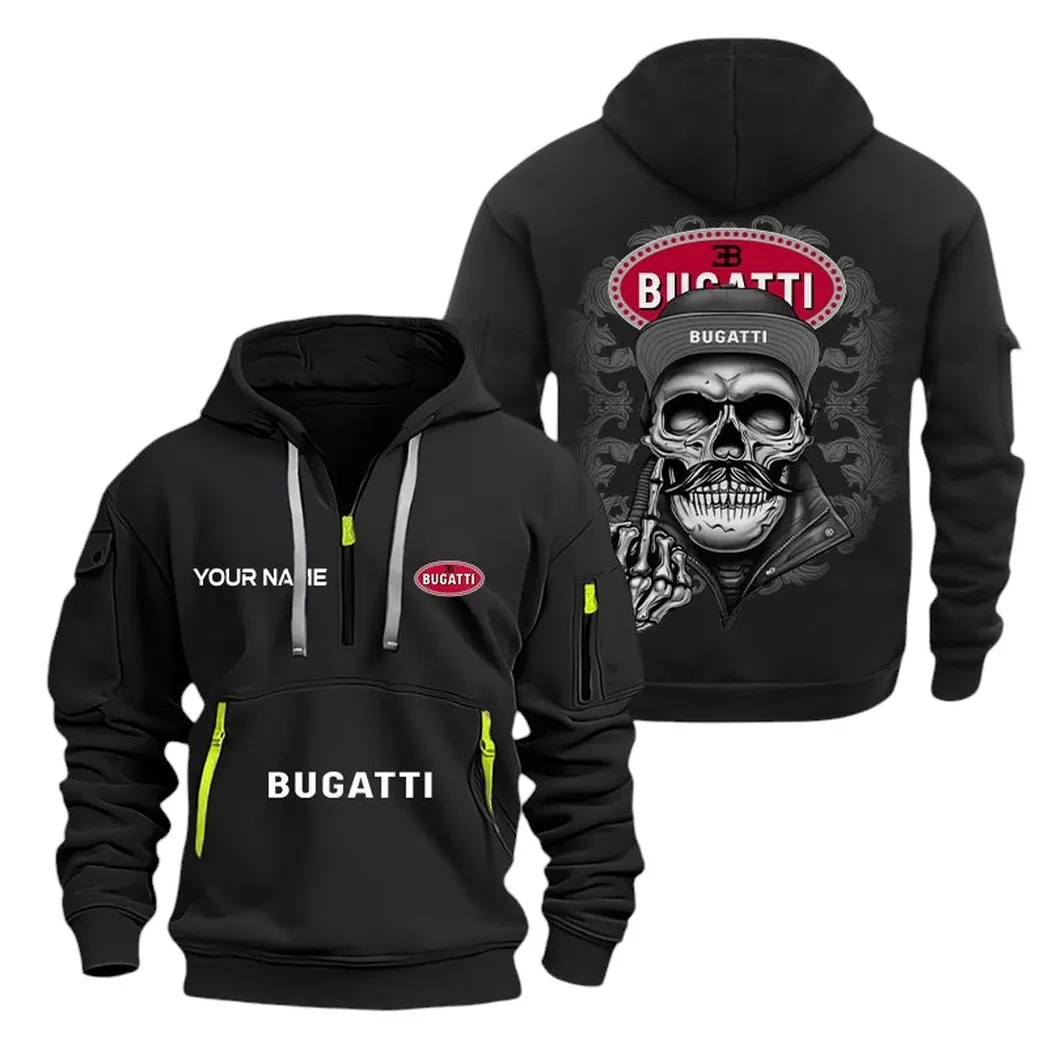 Supercar Hoodie Half Zipper, True Supporter Half-Zip Hoodie CAR166 - Black - Image 2
