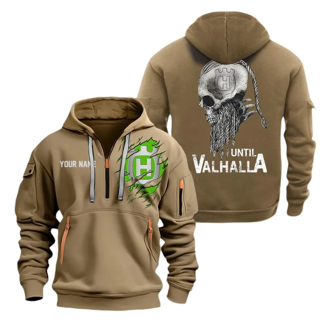 Terrain Motorcycle Hoodie Half Zipper, Sport Spirit Hoodie CAR072 -Khaki - Image 2