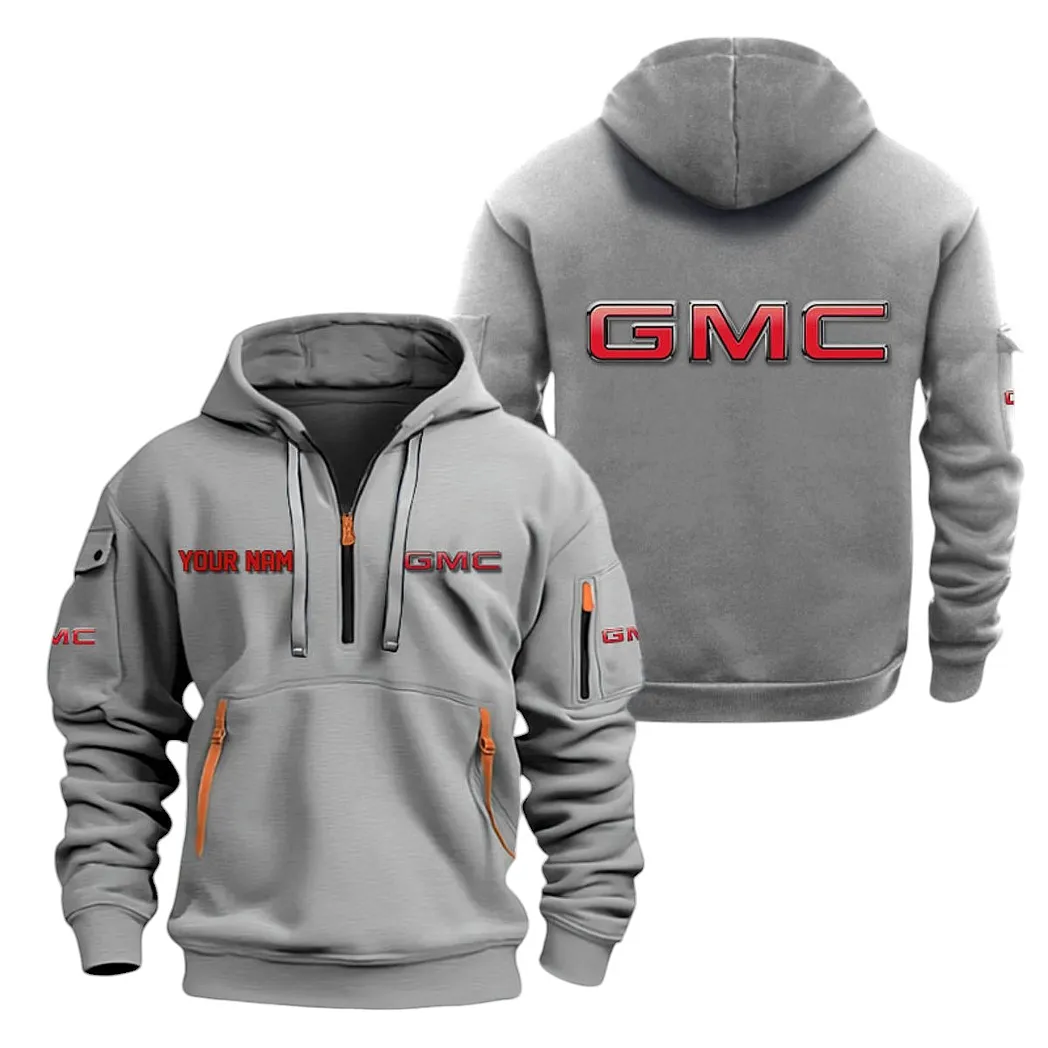 Tough Truck Hoodie Half Zipper, Athletic Fan Half-Zip Hoodie CAR200 - Gray - Image 2