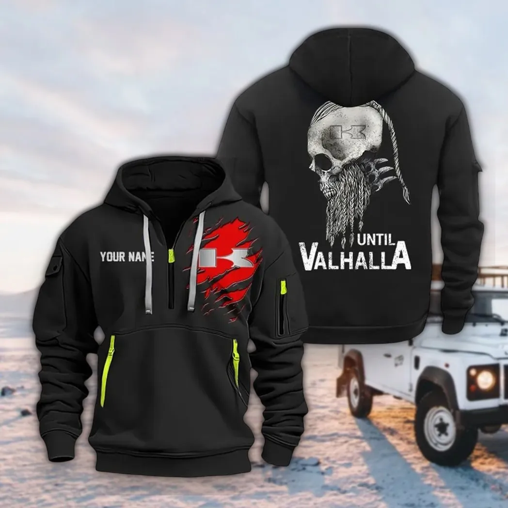 Touring Capable Bike Hoodie Half Zipper, True Supporter Half-Zip Hoodie CAR072 -Black