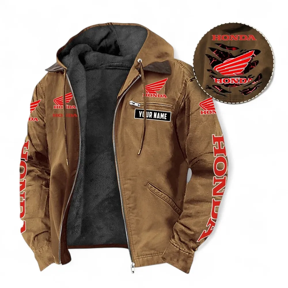 Touring Motorcycle Hooded And Flannel Hoodie, Exclusive Logo Hoodie For Motor Lovers CAR391 - Camel - Image 2