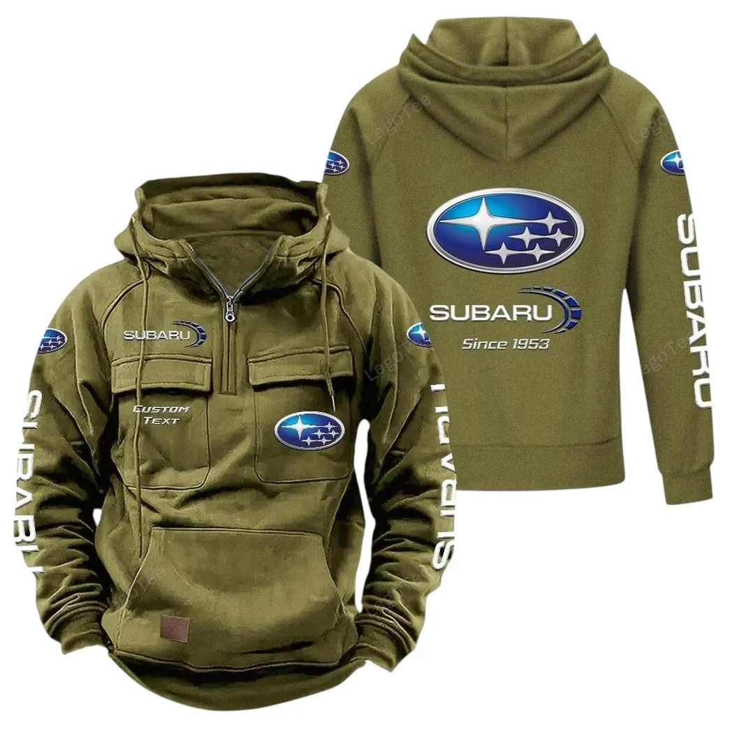 Touring Sedan Tactical Quarter Zip Hoodie, Exclusive Logo Hoodie For Car Enthusiasts CAR960 - Army Green - Image 2