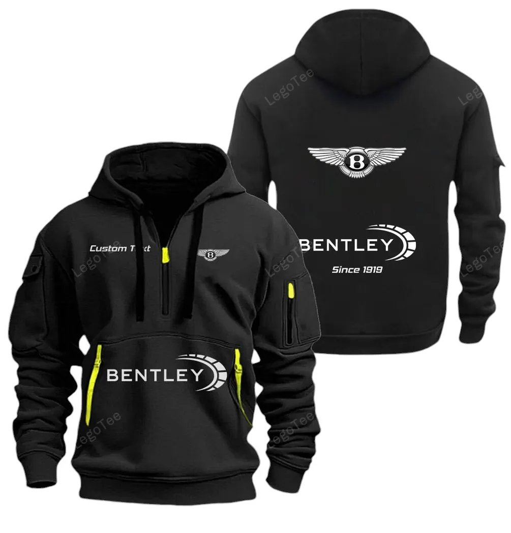 Touring Vehicle Hoodie Half Zipper, Active Supporter Half-Zip Hoodie CAR052 -Black - Image 2