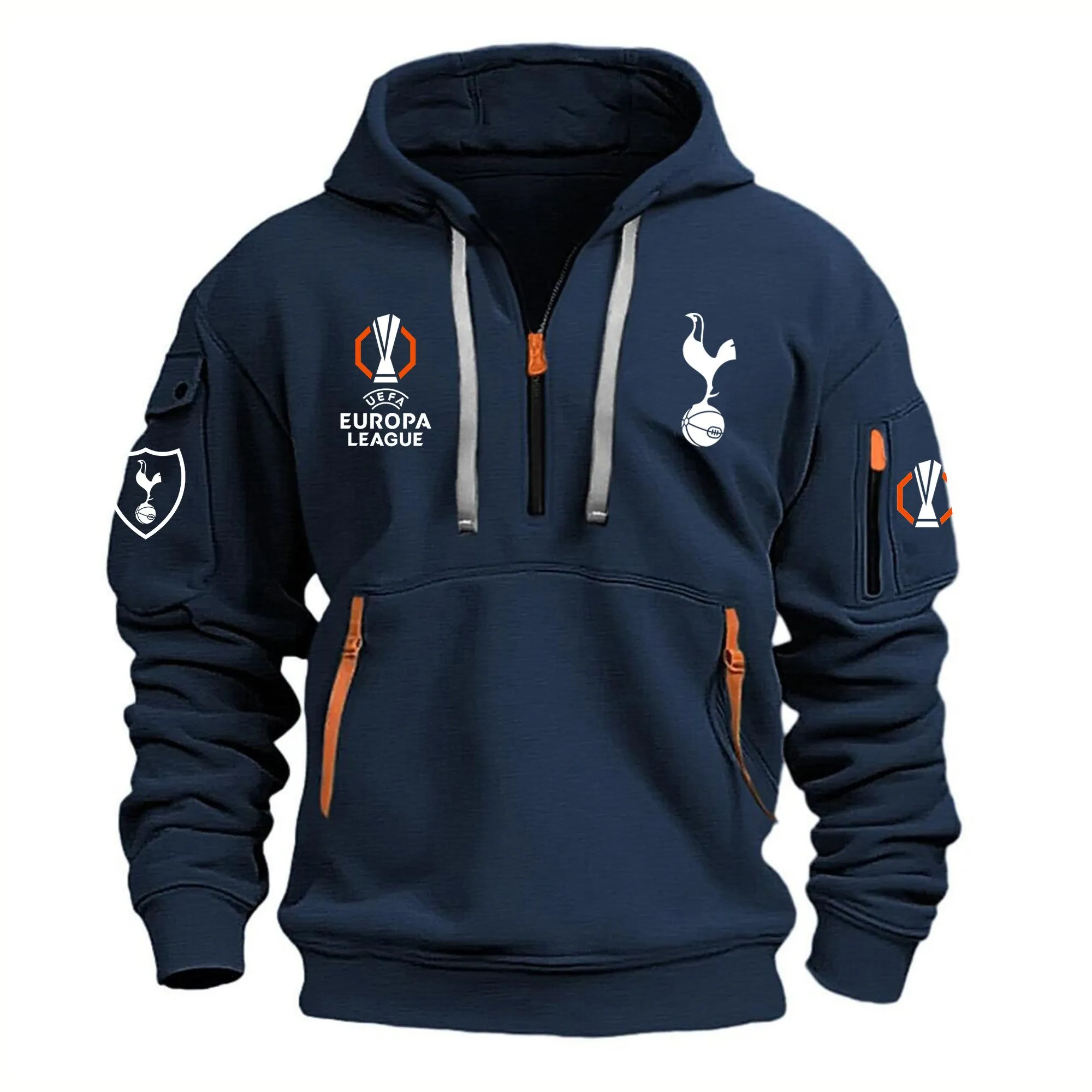 Town Blue Faithful Hoodie Half Zipper, Everyday Comfort Half-Zip Hoodie EPL790 - Navy