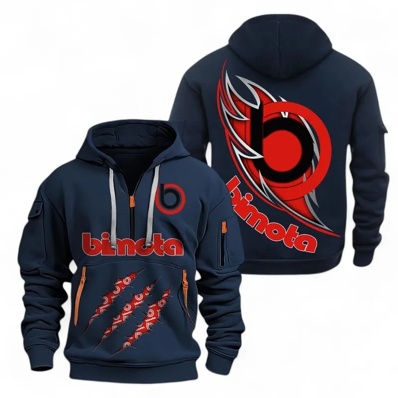 Track Bike Hoodie Half Zipper, Game Ready Half-Zip Hoodie CAR500 - Navy - Image 2