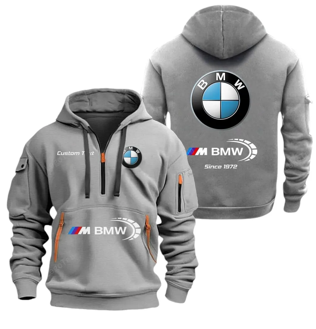 Track Car Hoodie Half Zipper, Game Day Half-Zip Hoodie CAR052 -Gray - Image 2