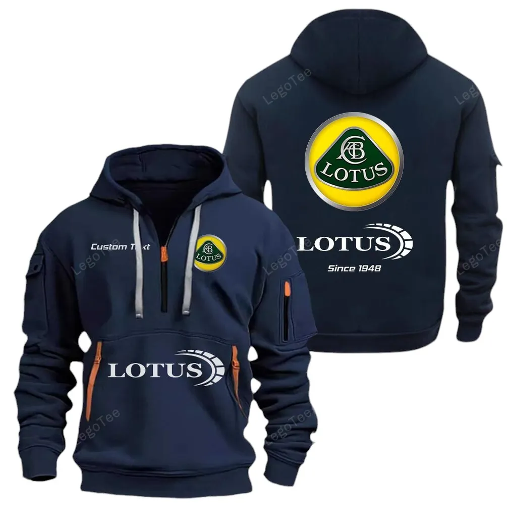 Track Day Vehicle Hoodie Half Zipper, Bold Energy Hoodie CAR052 -Navy - Image 2