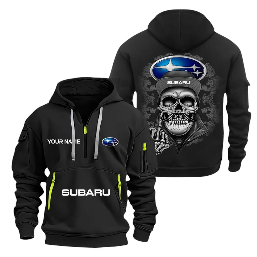 Trail-Ready Auto Hoodie Half Zipper, Casual Sport Half-Zip Hoodie CAR166 - Black - Image 2