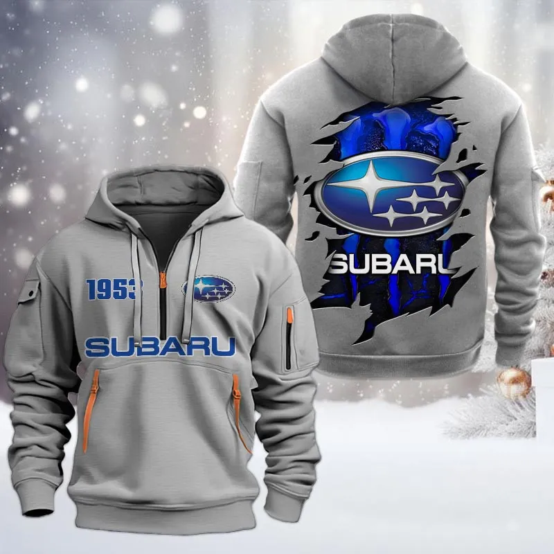 Trail-Ready Auto Hoodie Half Zipper, Supporter Spirit Hoodie CAR198 - Gray - Image 2