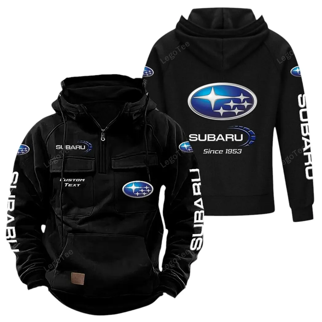 Trail-Ready Auto Tactical Quarter Zip Hoodie, Exclusive Logo Hoodie For Car Enthusiasts CAR960 - Black - Image 2