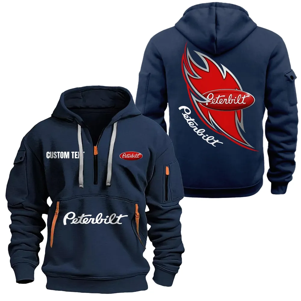 Transport Vehicle Hoodie Half Zipper, Bold Fan Hoodie CAR170 - Navy - Image 2