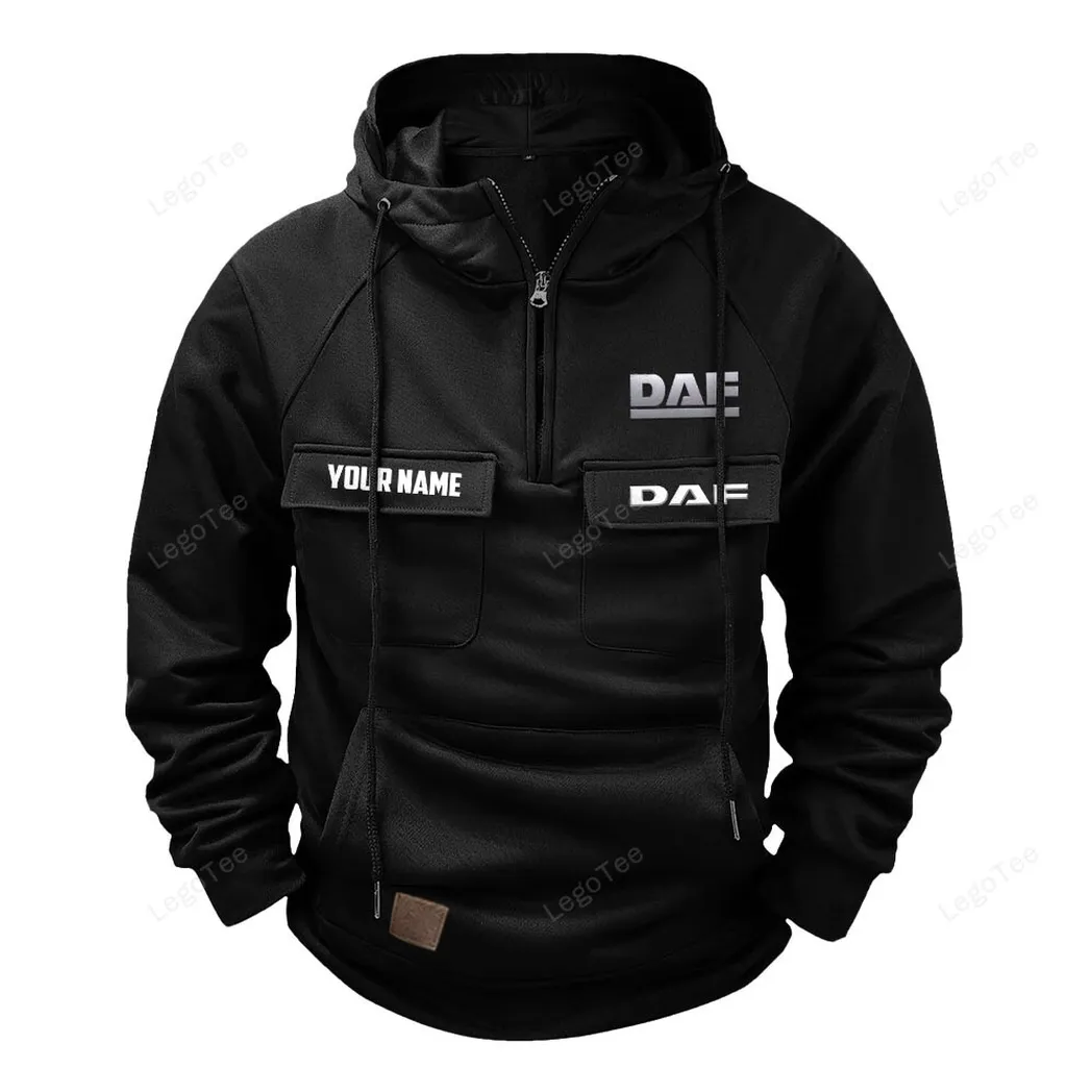 Transport Vehicle Tactical Quarter Zip Hoodie, Exclusive Logo Hoodie For Car Enthusiasts CAR109 - Black - Image 2