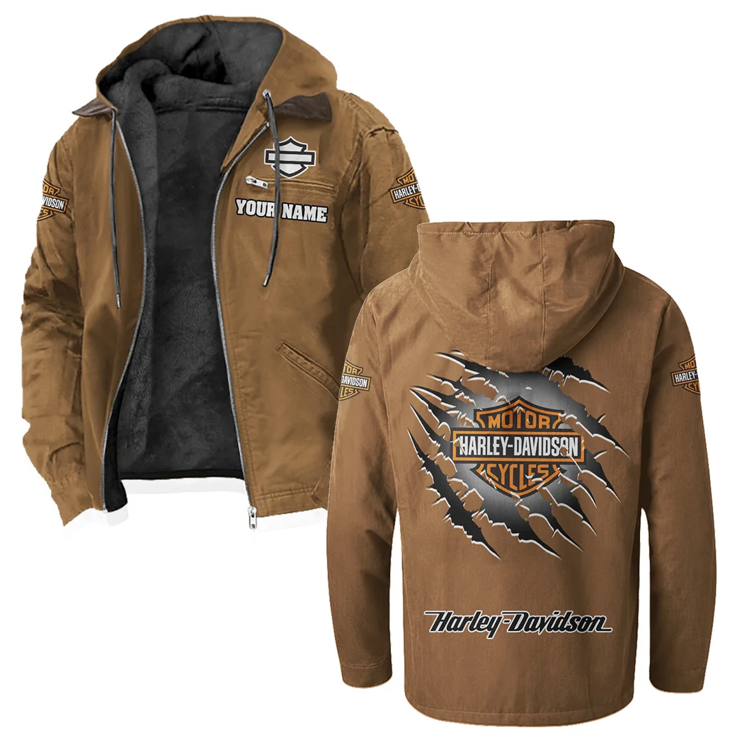 Two-Wheel Freedom Flannel Hoodie, Garage Life Hooded Flannel HVN1327HD - Camel - Image 2