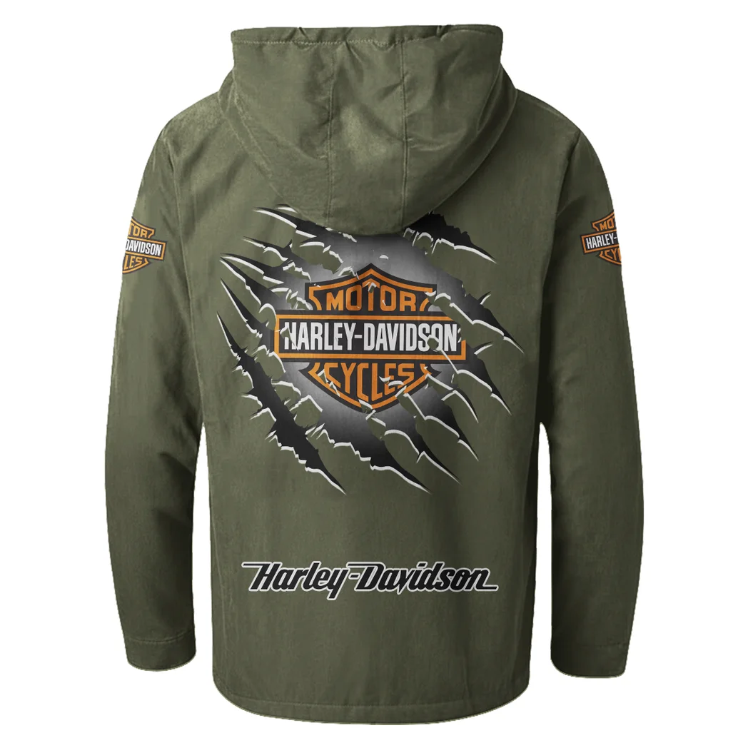 Two-Wheel Freedom Flannel Hoodie, Garage Life Hooded Flannel HVN1327HD - Green - Image 4
