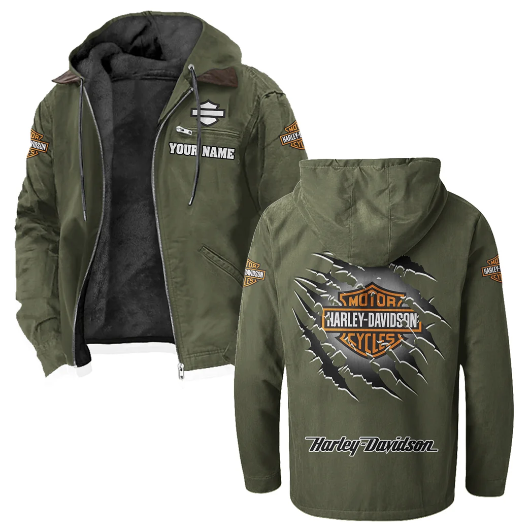 Two-Wheel Freedom Flannel Hoodie, Garage Life Hooded Flannel HVN1327HD - Green - Image 2