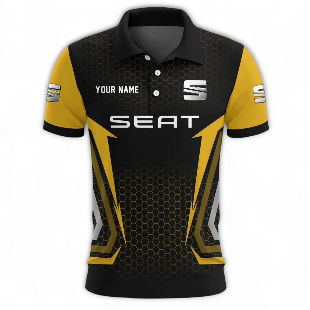 Urban Hatchback Polo Shirt, Casual Everyday Button Shirt CAR526 - Yellow - Image 2