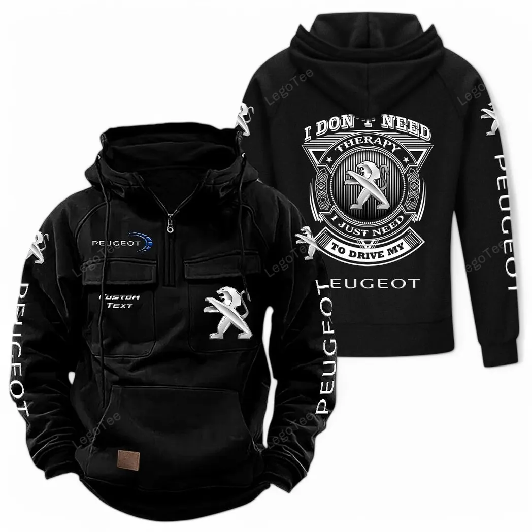 Urban Ride Tactical Quarter Zip Hoodie, Exclusive Logo Hoodie For Car Enthusiasts CAR106 - Black - Image 2