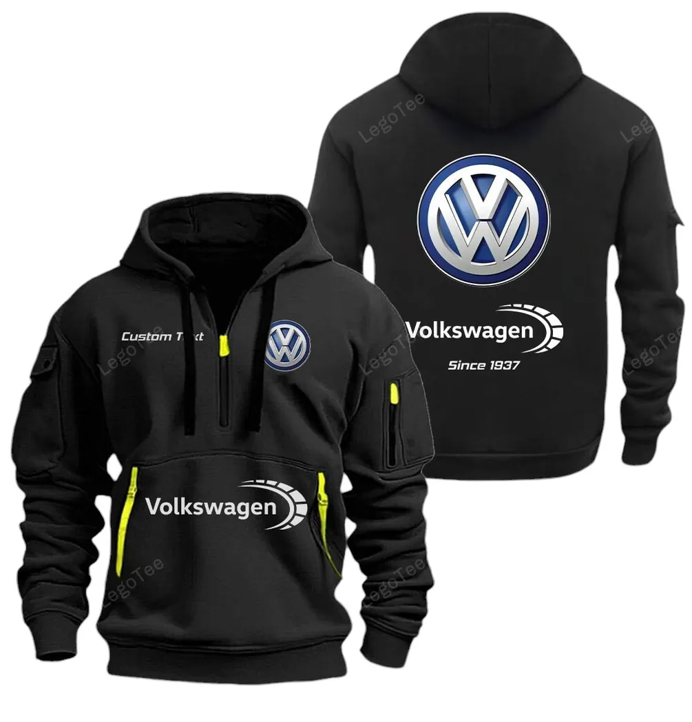 Urban Vehicle Hoodie Half Zipper, Game Day Half-Zip Hoodie CAR052 -Black - Image 2