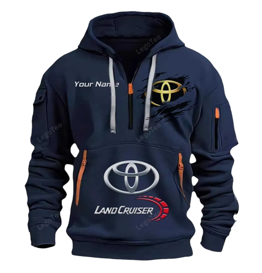 Utility Off-Roader Hoodie Half Zipper, True Fan Hoodie CAR113 - Navy - Image 2
