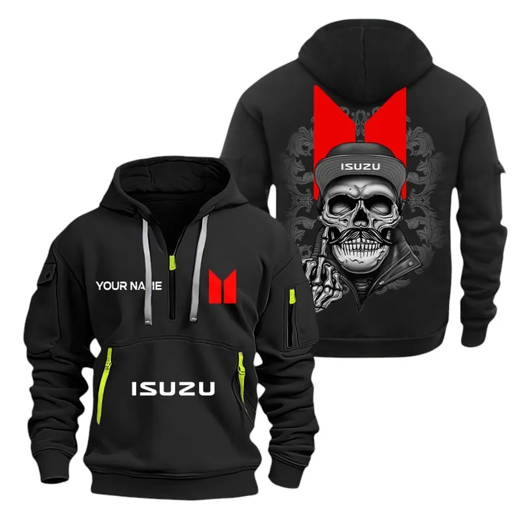 Utility Transport Hoodie Half Zipper, Game Time Hoodie CAR166 - Black - Image 2