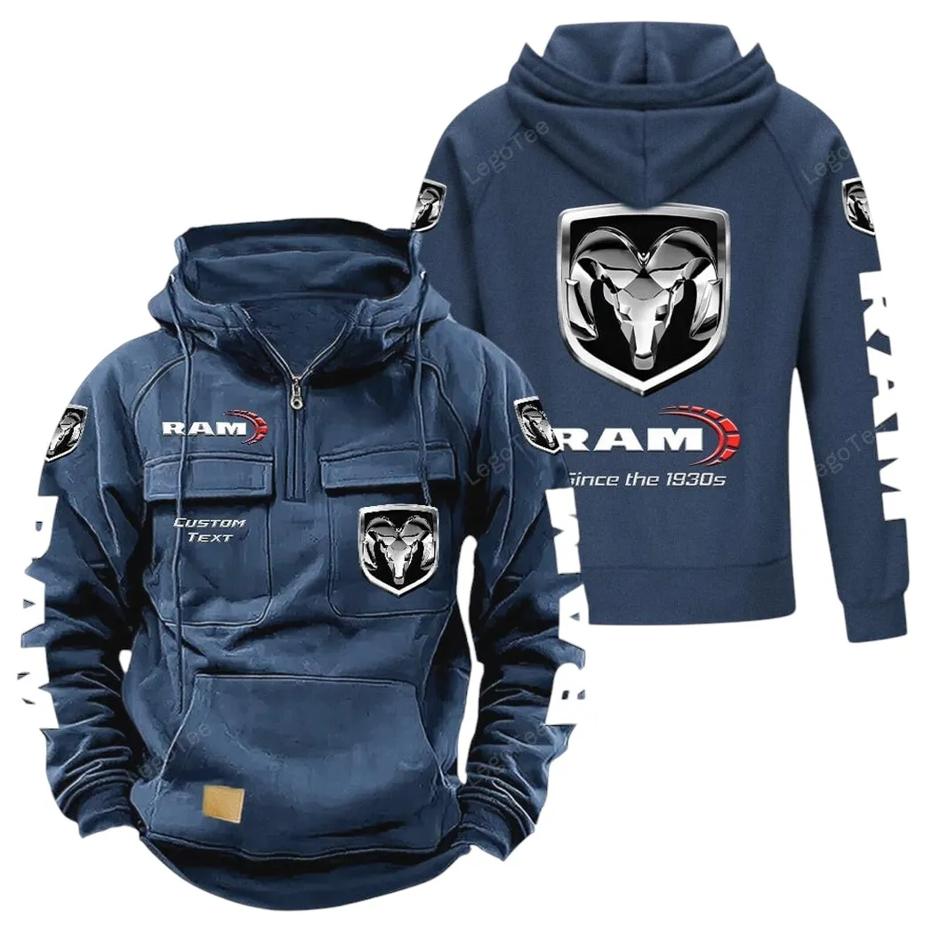 Utility Vehicle Company Tactical Quarter Zip Hoodie, Exclusive Logo Hoodie For Car Enthusiasts CAR960 - Dark Blue - Image 2
