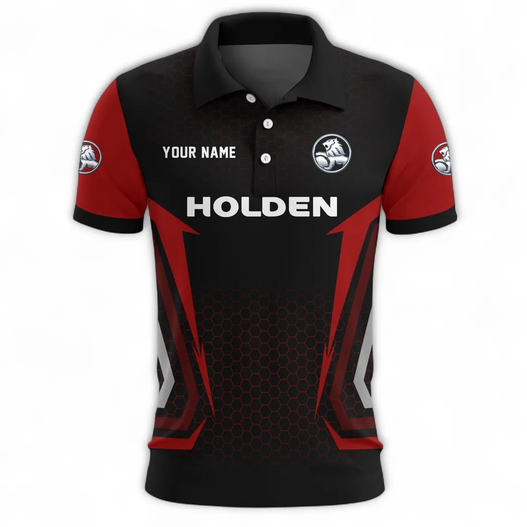 Utility Vehicle Polo Shirt, Sporty Casual Button Shirt CAR526 - Red - Image 2