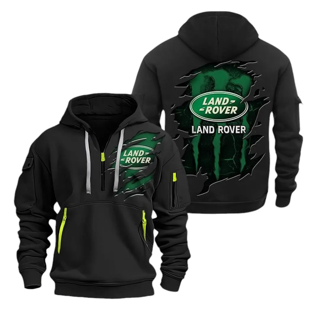 Vehicle Brand Hoodie Half Zipper, Athletic Fan Half-Zip Hoodie CAR021 -Black - Image 2