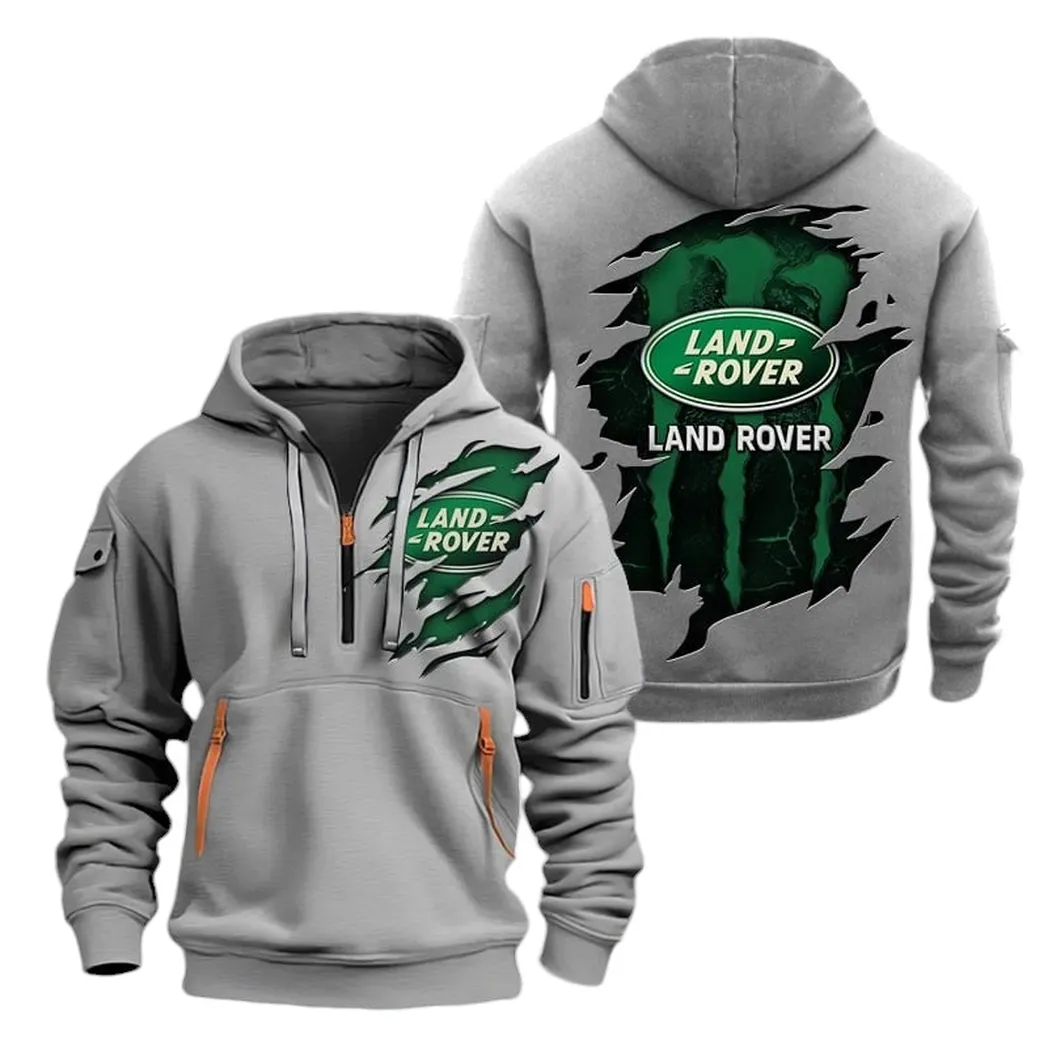 Vehicle Brand Hoodie Half Zipper, Fan Pride Half-Zip Hoodie CAR021 -Gray - Image 2