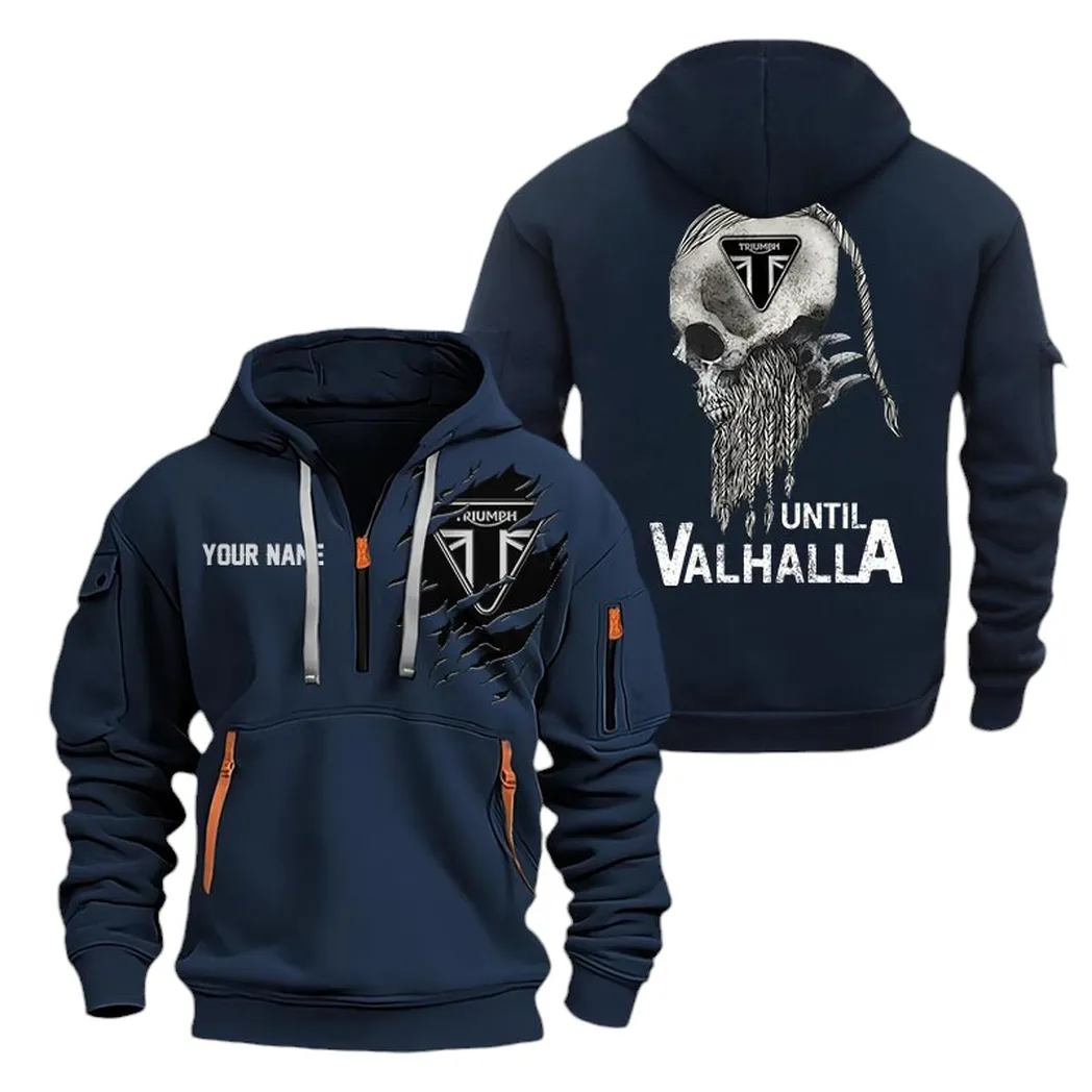 Velocity Machine Hoodie Half Zipper, All-Season Fan Half-Zip Hoodie CAR072 -Navy - Image 2