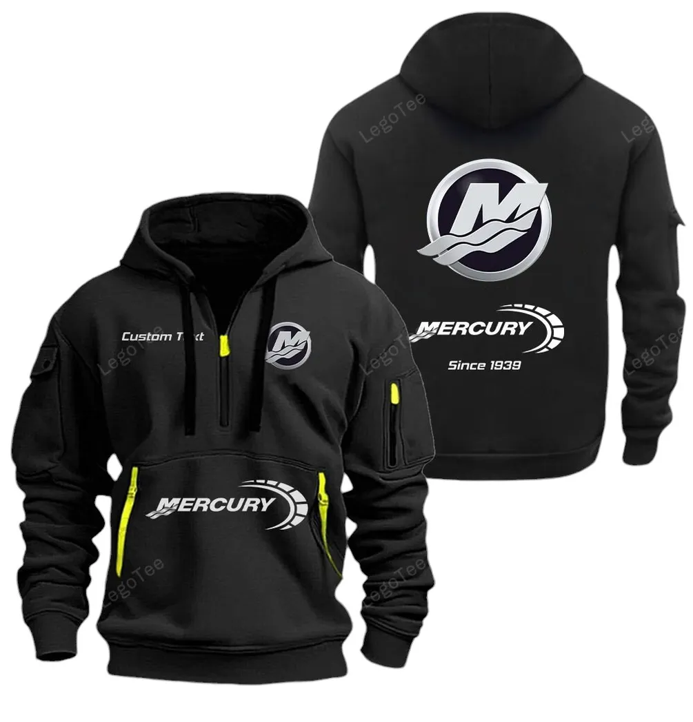 Vessel Propulsion Hoodie Half Zipper, Warm Up Hoodie CAR052 -Black - Image 2