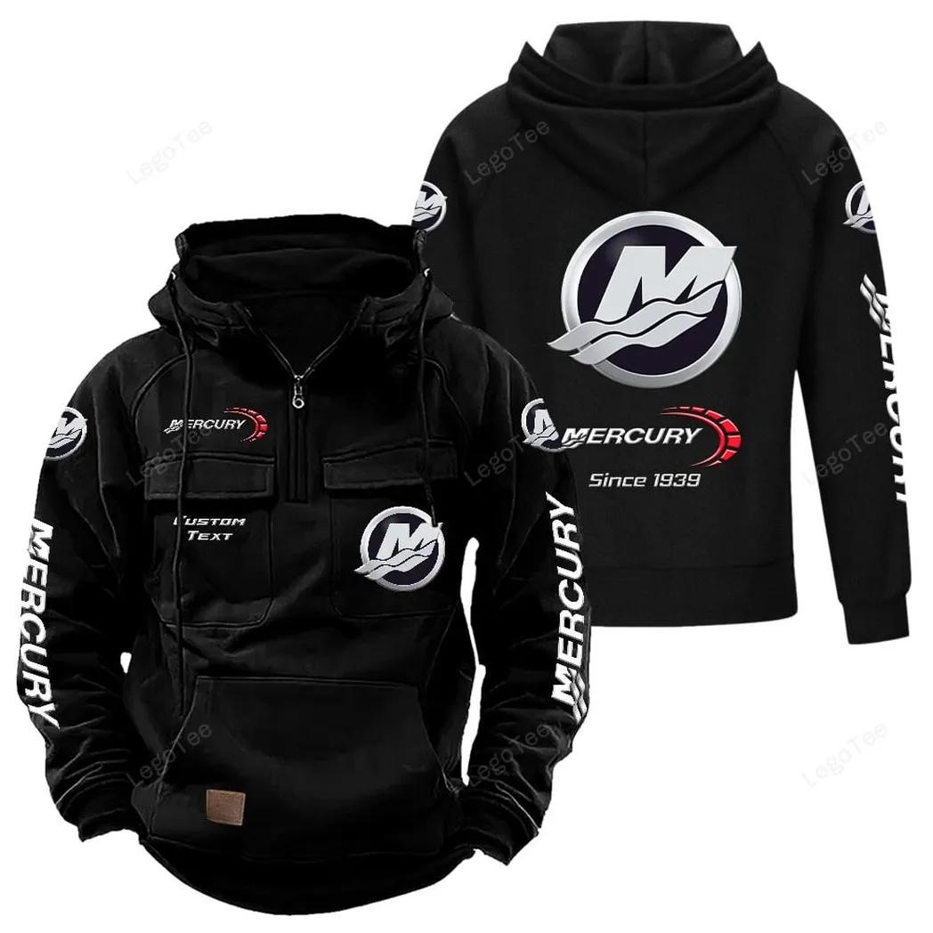 Vessel Propulsion Tactical Quarter Zip Hoodie, Exclusive Logo Hoodie For Car Enthusiasts CAR960 - Black - Image 2