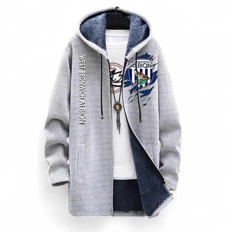 Wahrer Fußball-Club Fleece Windbreaker Jacket, Stylish Fleece Windbreaker EPL127 - White - Image 2