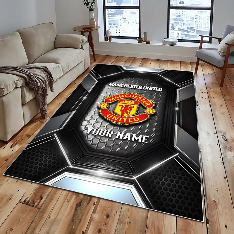 White Pride Crew Rug, Custom Sports Fan Rug For Sport Fans EPL1220 - Black