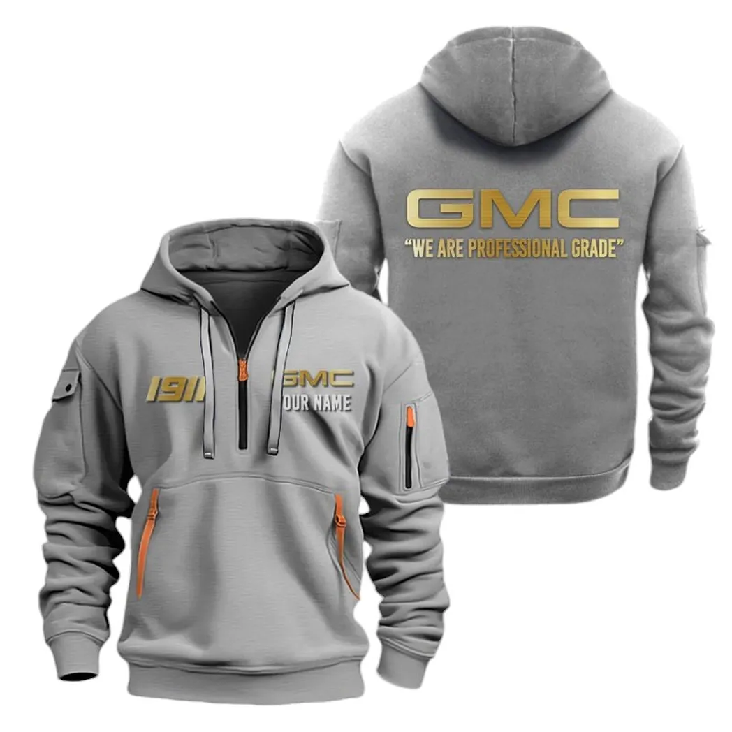 Work Truck Hoodie Half Zipper, Classic Sport Half-Zip Hoodie CAR019 -Gray - Image 2