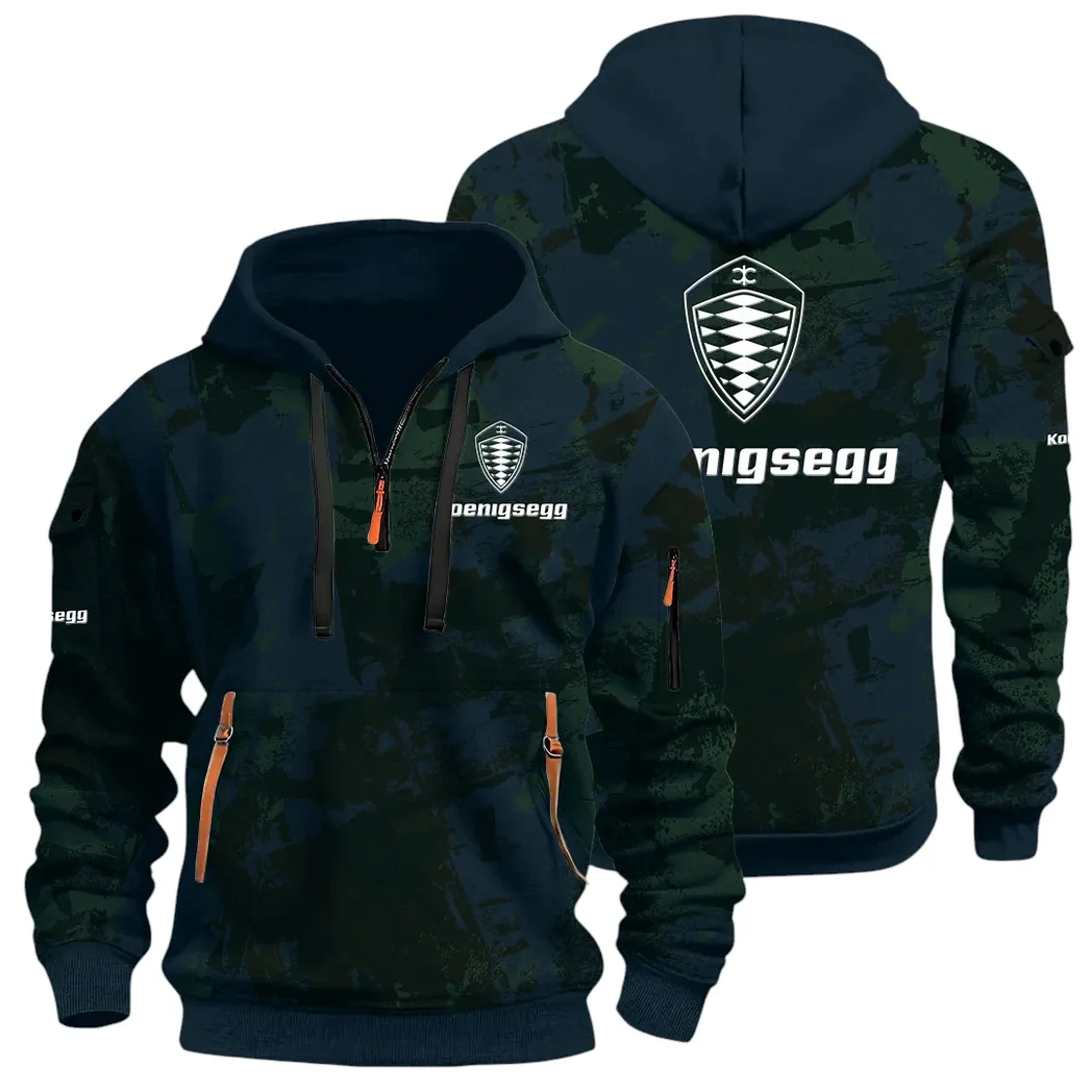 Extreme Speed Vehicle Hoodie Half Zip 3D Print, Urban Style & Relaxed Fit Hoodie CAR514 - Navy - Image 2