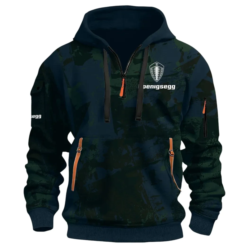 Extreme Speed Vehicle Hoodie Half Zip 3D Print, Urban Style & Relaxed Fit Hoodie CAR514 - Navy - Image 3