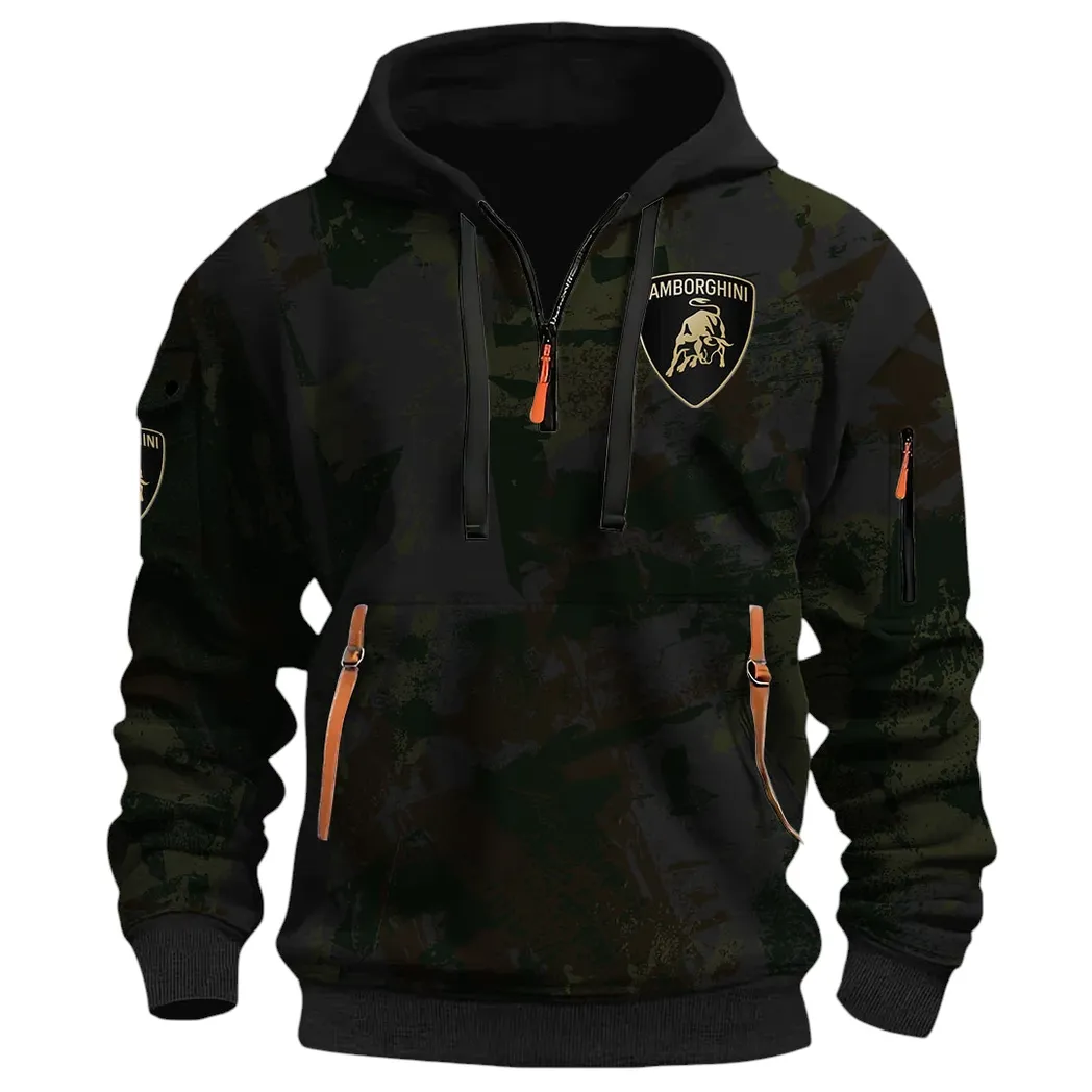 Iconic Supercar Ride Hoodie Half Zip 3D Print, Sporty & Casual Everyday Wear Hoodie CAR514 - Black - Image 3