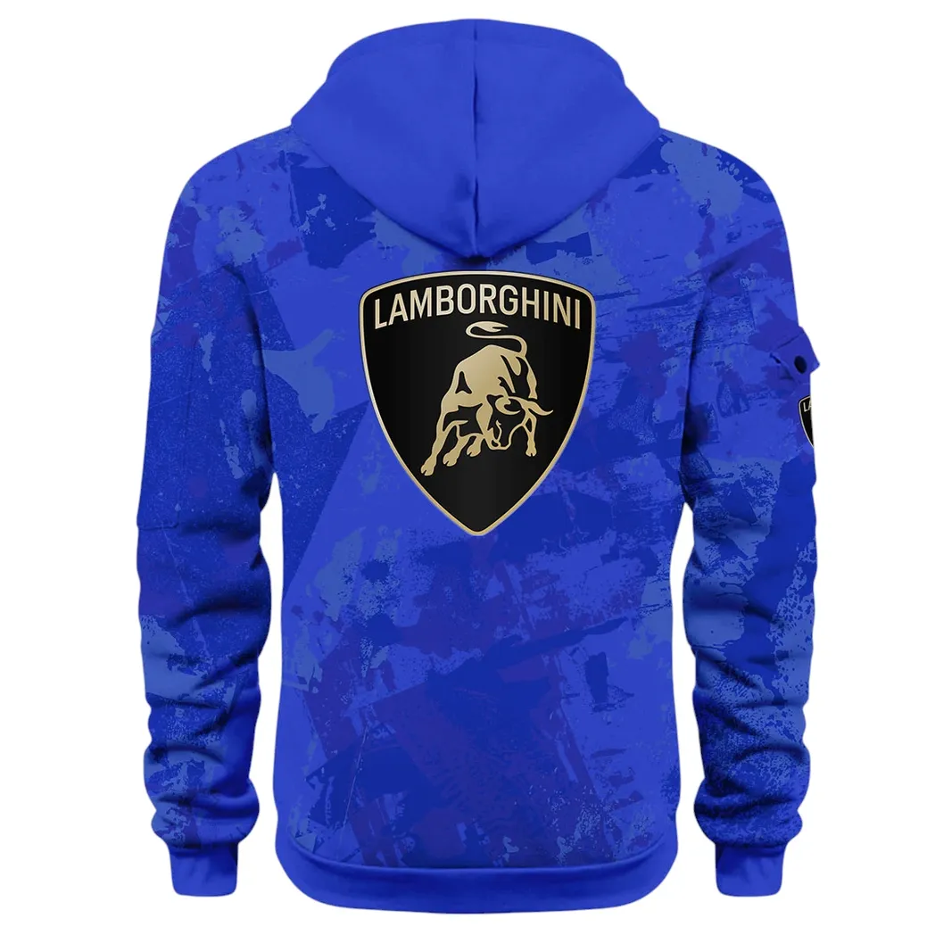 Iconic Supercar Ride Hoodie Half Zip 3D Print, Sporty & Casual Everyday Wear Hoodie CAR514 - Blue - Image 4