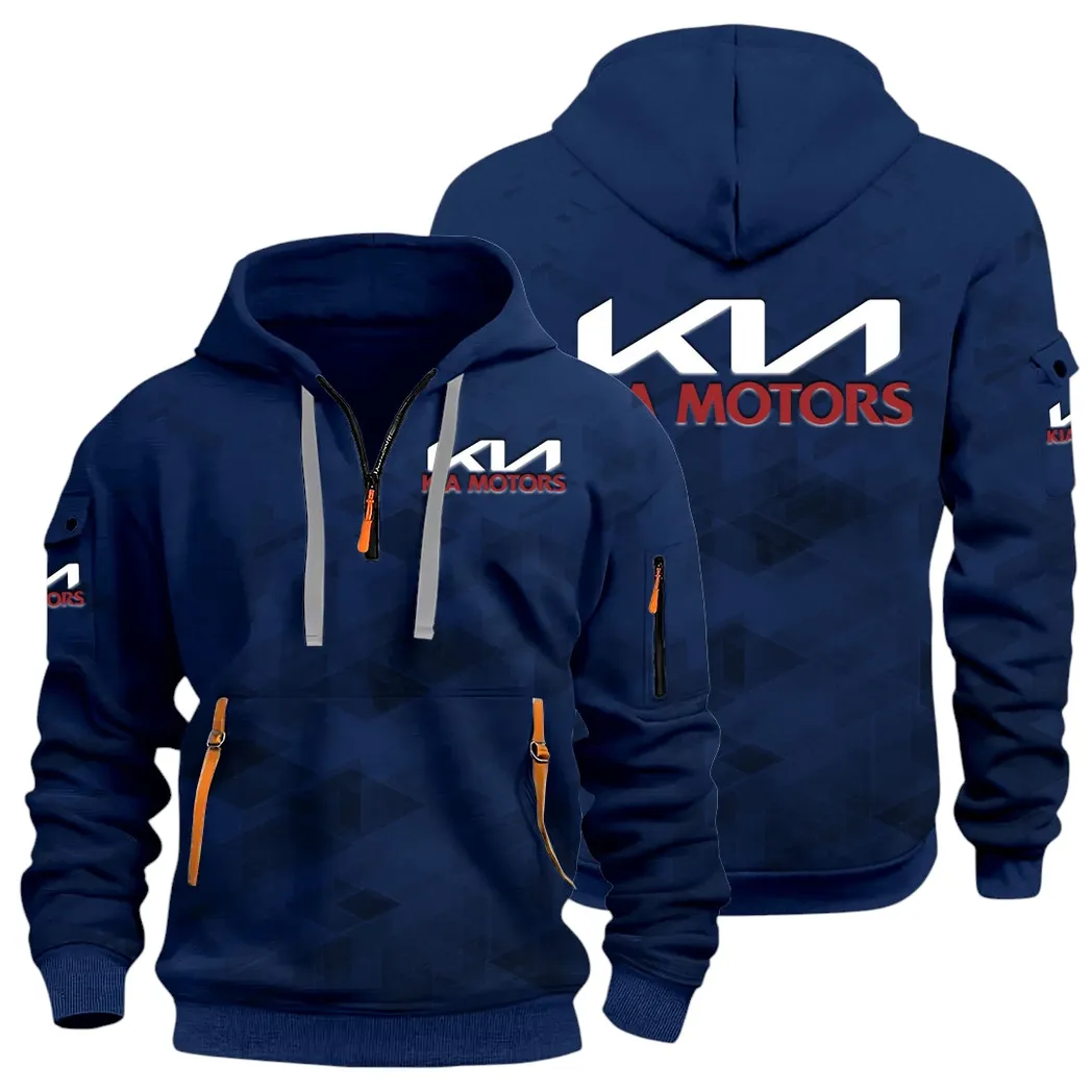 Reliable Automobile Hoodie Half Zip 3D Print, Sporty & Street-Ready Hoodie CAR514 - Navy - Image 2