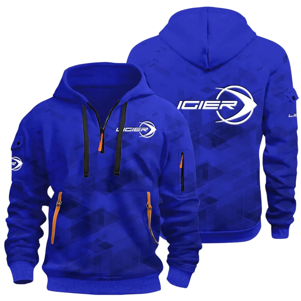 Racing Vibe Hoodie Half Zip 3D Print, Casual Fit for Everyday Wear Hoodie CAR514 - Blue - Image 2