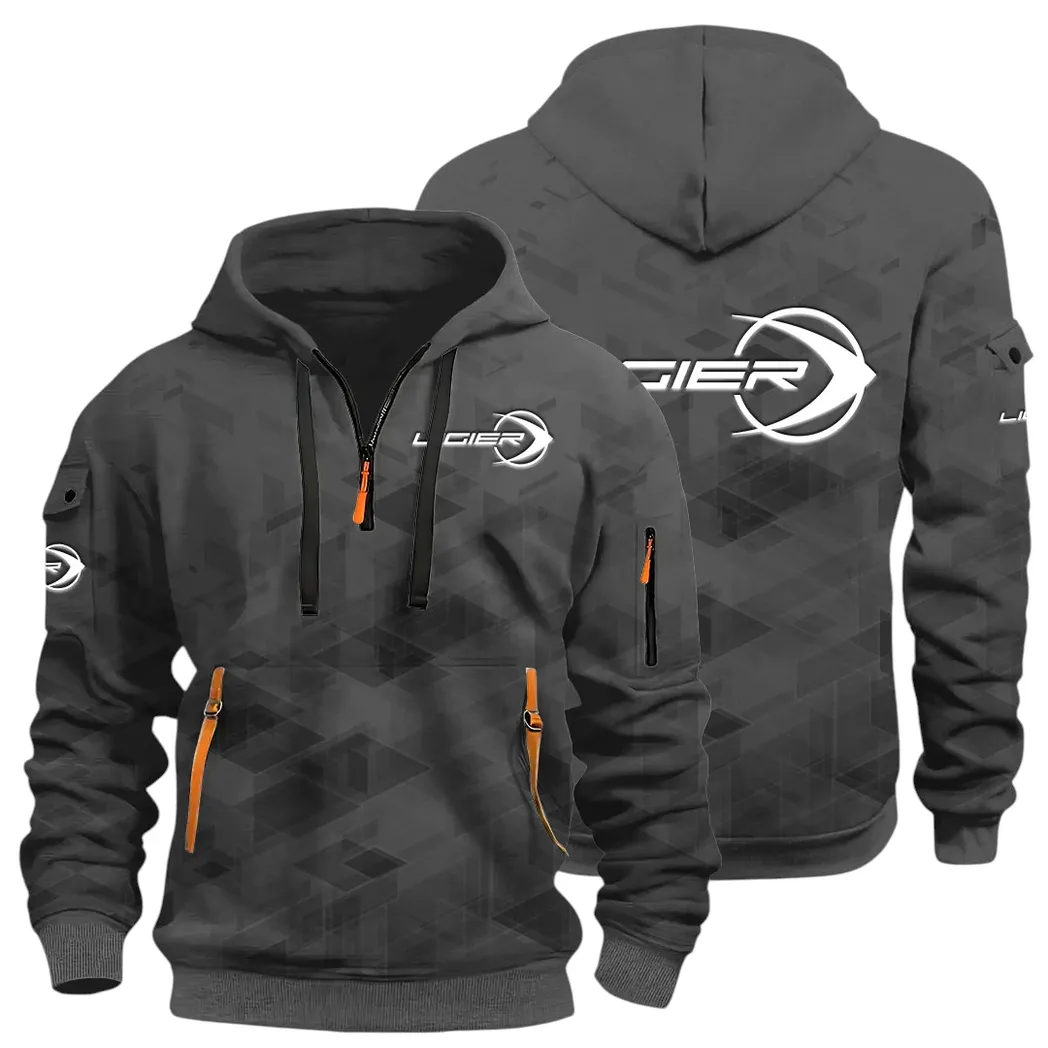 Racing Vibe Hoodie Half Zip 3D Print, Casual Fit for Everyday Wear Hoodie CAR514 - Dark Gray - Image 2