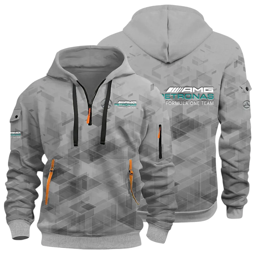 Road Spirit Hoodie Half Zip 3D Print, Comfortable Daily Hoodie CAR514 - Gray - Image 2