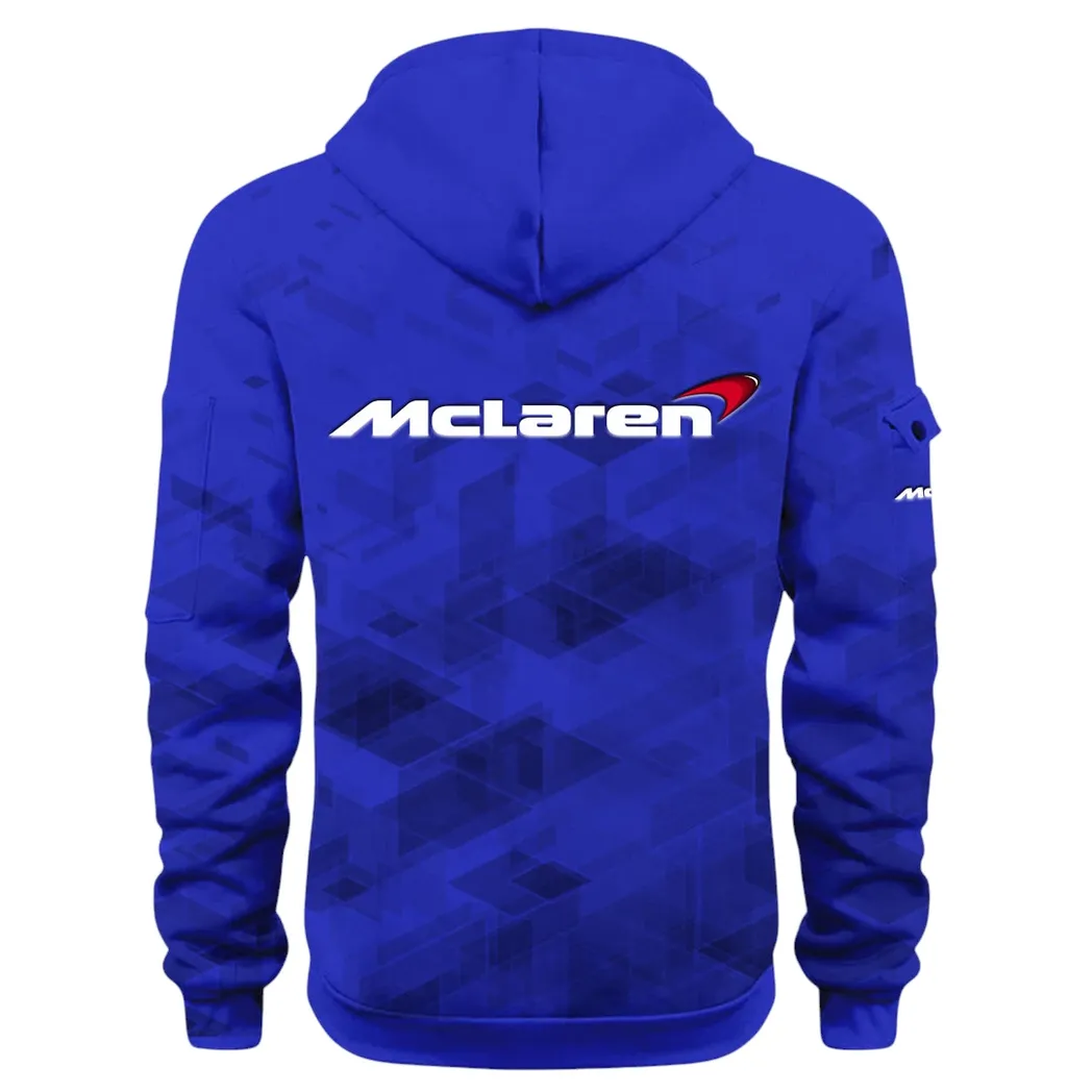 Racing Icon Hoodie Half Zip 3D Print, Sporty Urban Comfort Hoodie CAR514 - Blue - Image 4