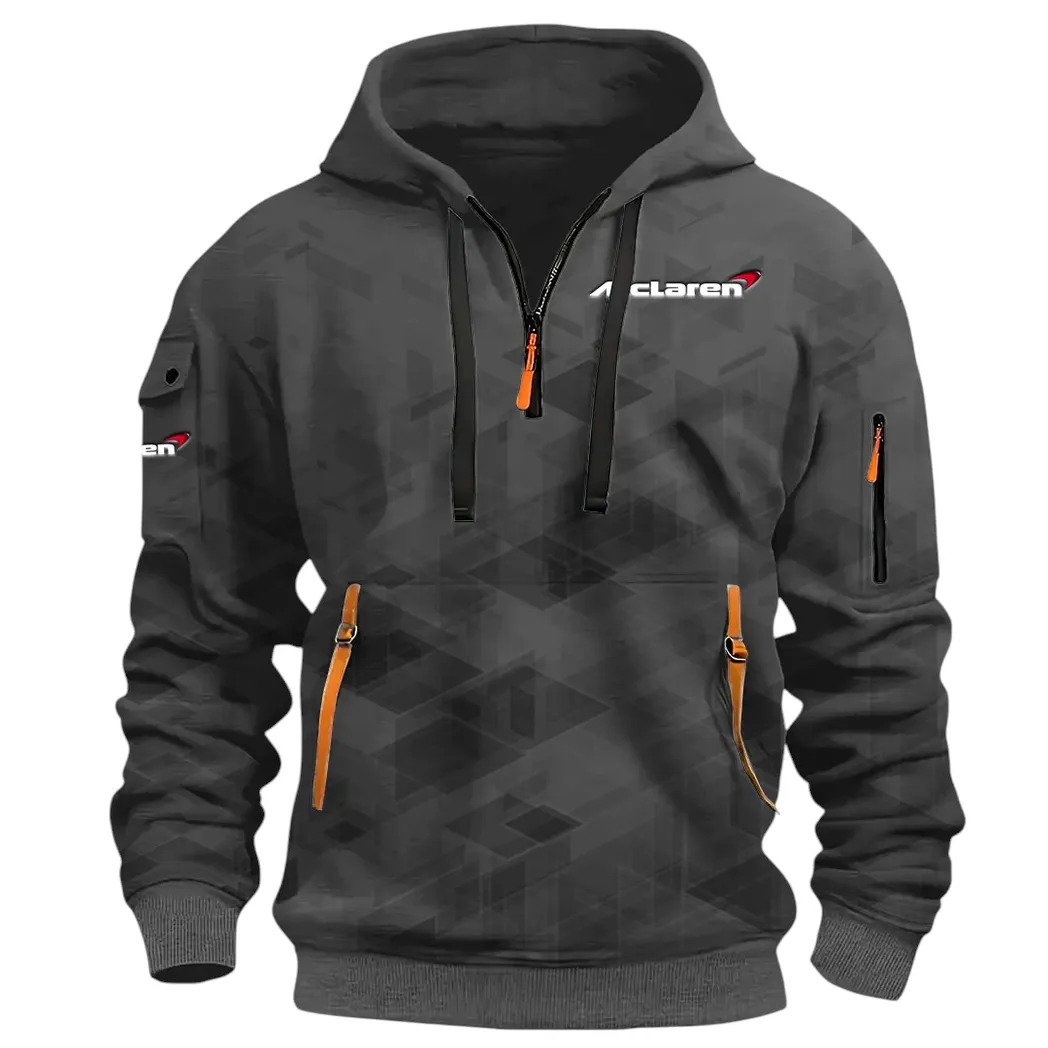 Racing Icon Hoodie Half Zip 3D Print, Sporty Urban Comfort Hoodie CAR514 - Dark Gray - Image 3