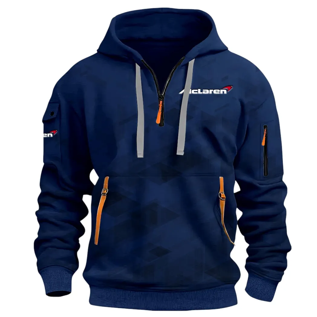 Racing Icon Hoodie Half Zip 3D Print, Sporty Urban Comfort Hoodie CAR514 - Navy - Image 3