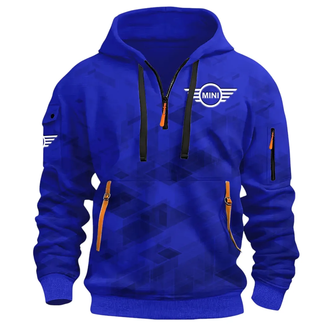 Car Zippy Compact Hoodie Half Zip 3D Print, Casual Fit for Everyday Wear Hoodie CAR514 - Blue - Image 3