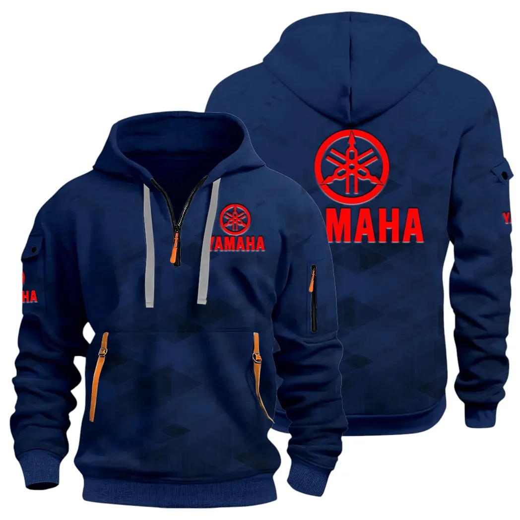 Road Motorcycle Hoodie Half Zip 3D Print, Street-Ready Casual Hoodie CAR514 - Navy - Image 2