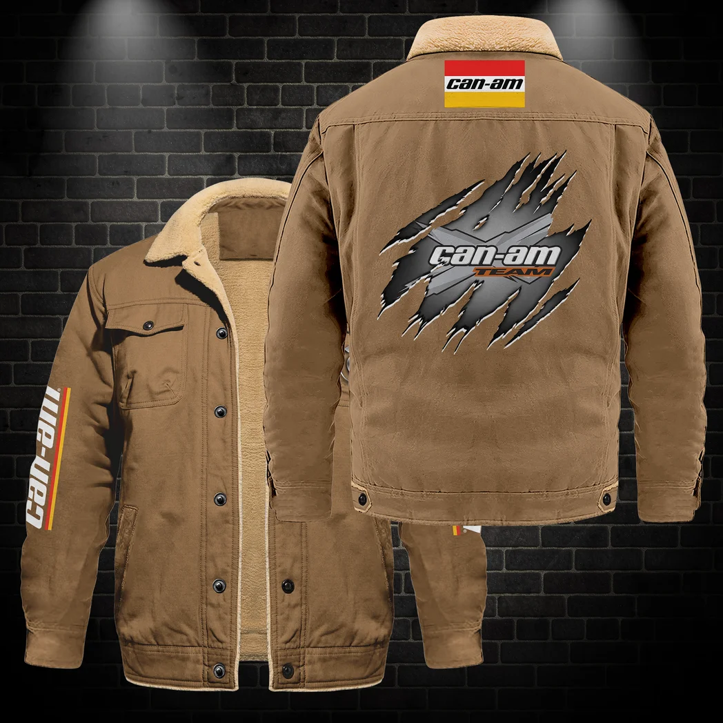 All-Terrain Rider Jacket Fur Collar Fleece, Everyday Driver Warm Fleece HVN1383CA - Khaki - Image 3