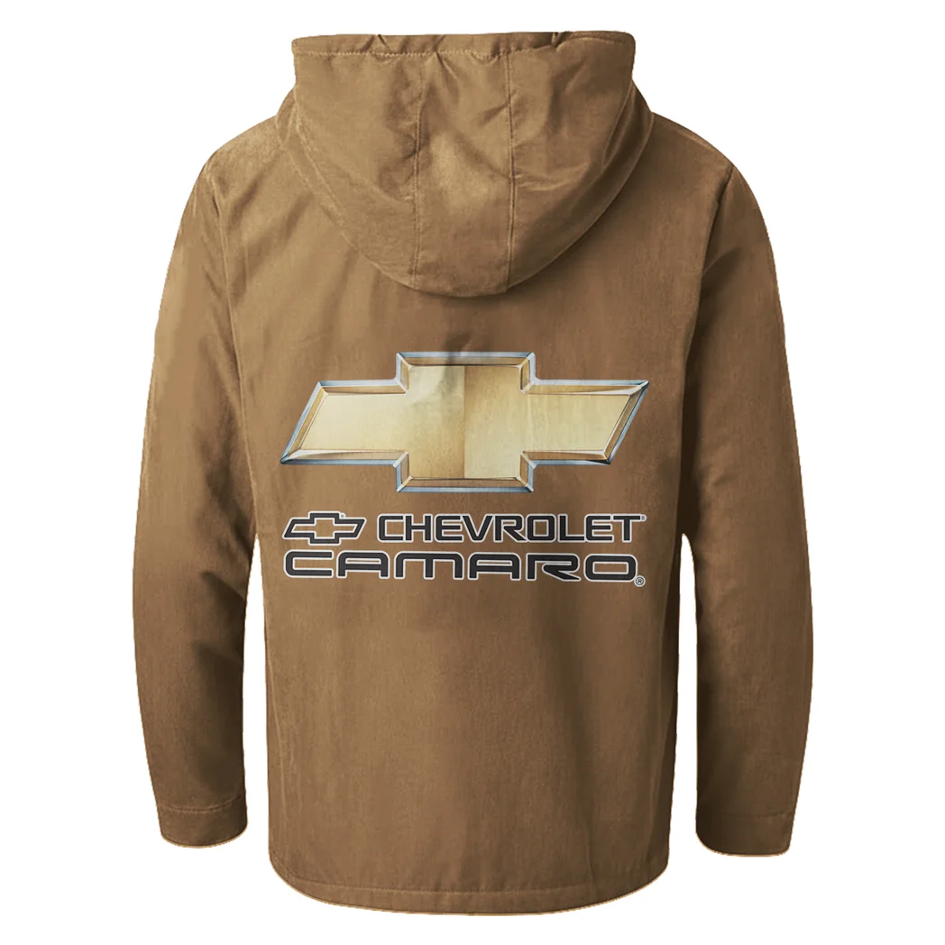 American Pony Car Flannel Hoodie, Streetwear Flannel for Drivers HVN1330CH - Camel - Image 3