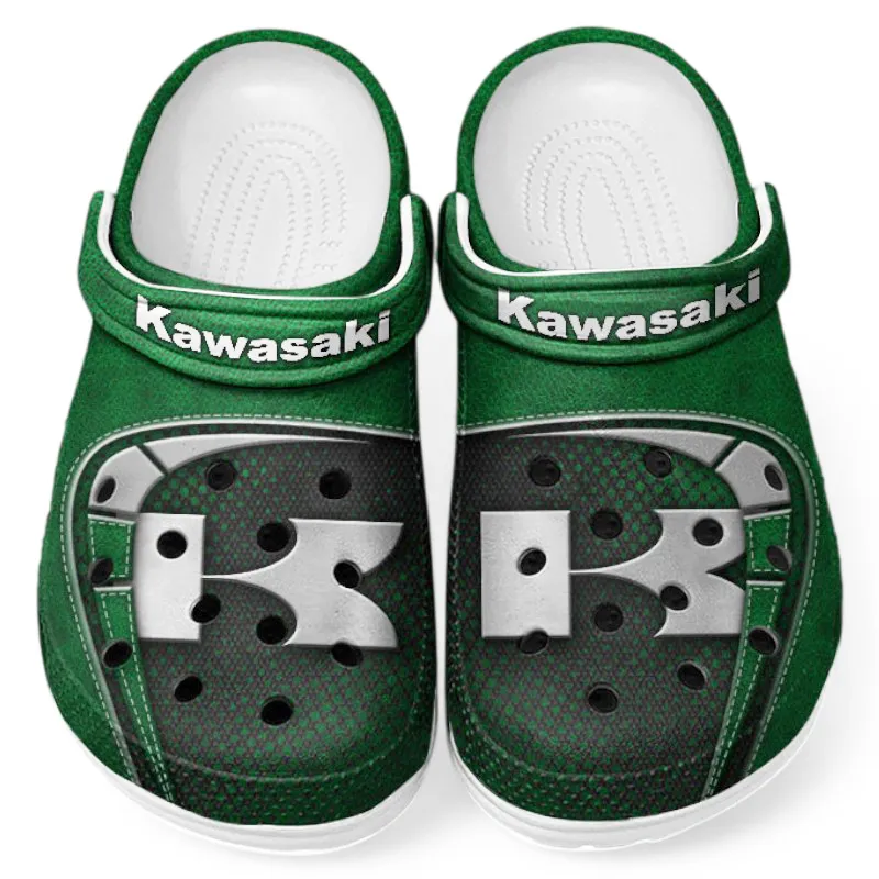 Custom Rider’s Choice Bike All Over Print Clog, Comfortable Slip-On Shoes for Everyday Wear CAR183 - Green - Image 2